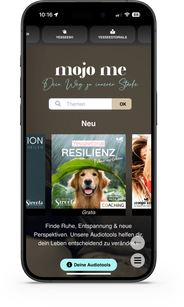 Homescreen App 01 - Verbessere deine mentale Gesundheit mit Audiotools, Meditationen und Affirmationen